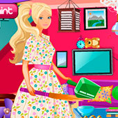 Игра Барби убирается в доме онлайн